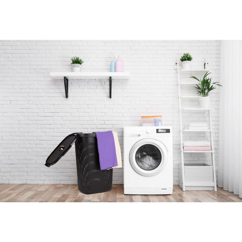 Mind Reader Mind Reader 50L Slim Laundry Hamper, Clothes Basket, Lid, Plastic