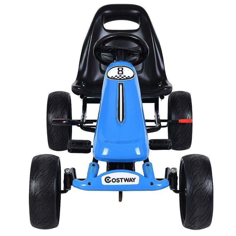 Costway Go Kart Kids Ride On Car Pedal Powered 4 Wheel Racer Stealth Outdoor Toy