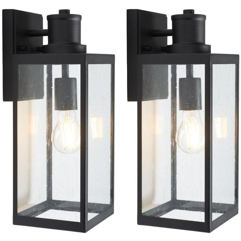 Agni Black Direct Wired Outdoor Wall Sconce Set