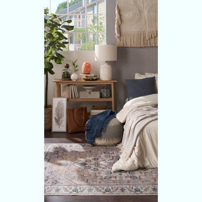 Nourison Washable Brilliance Medallion Indoor Rug Beige Multicolor 4' x 6'