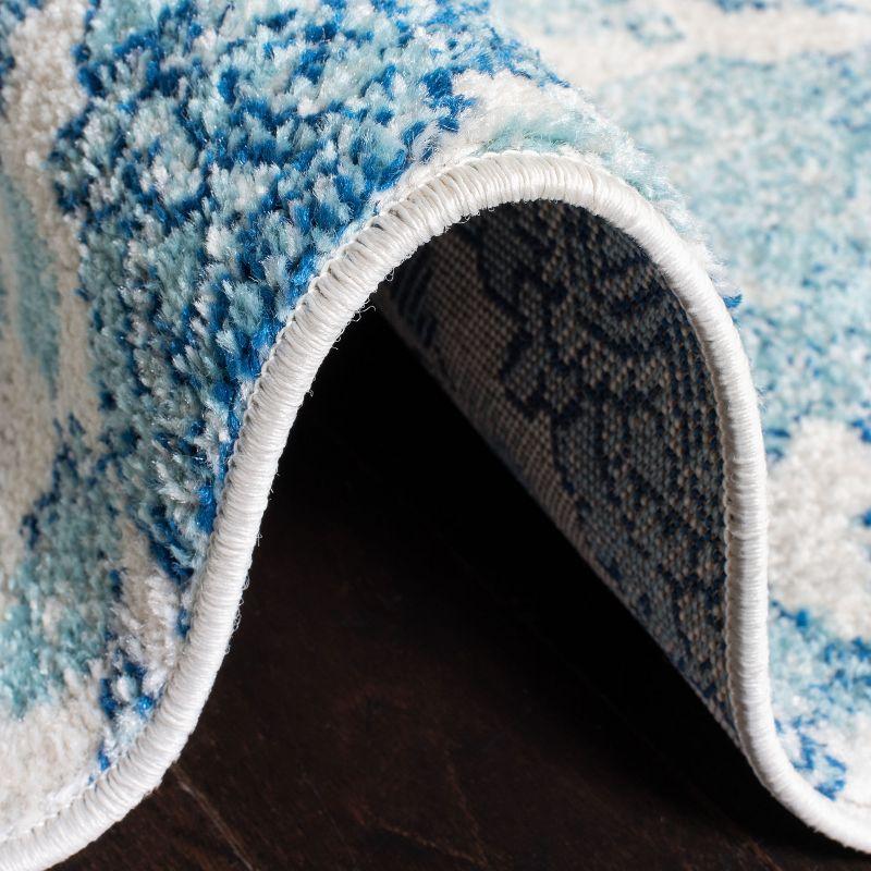Madison MAD600 Power Loomed Indoor Runner Rug - Cream/Turquoise - 2'3"x18' - Safavieh