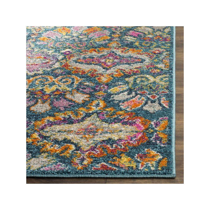 Madison MAD144 Power Loomed Area Rug - Two Piece - Blue/Orange - 5'-0" x 7'-0" and 2'-6" x 4' - Safavieh