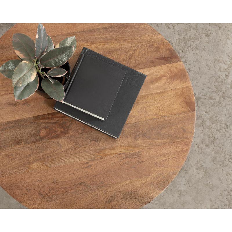 Kate and Laurel Kershaw Round Coffee Table, 30x30x19, Walnut Brown