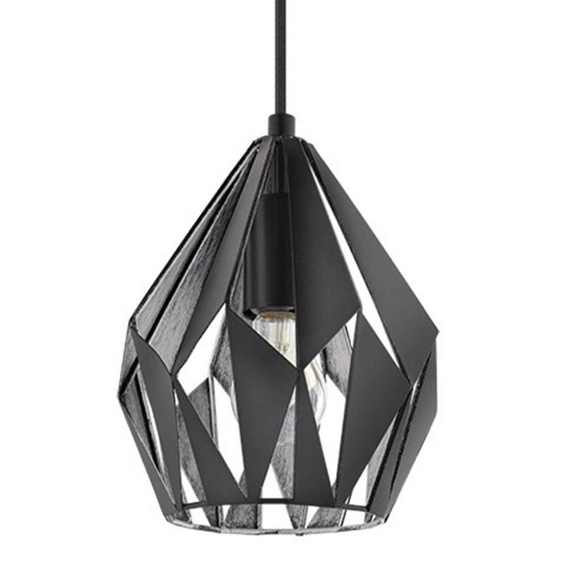 1-Light Carlton Pendant Matte Black Silver - EGLO