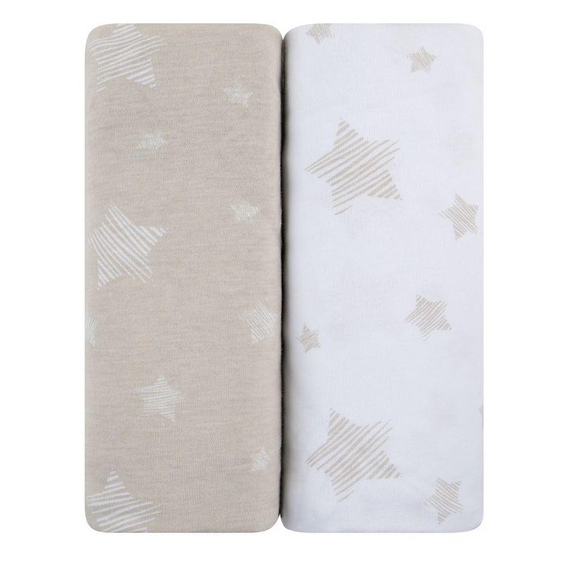 Ely's & Co. Baby Changing Pad Cover - Cradle Sheet 100%  Combed Jersey Cotton 2 Packs Gender Neutral