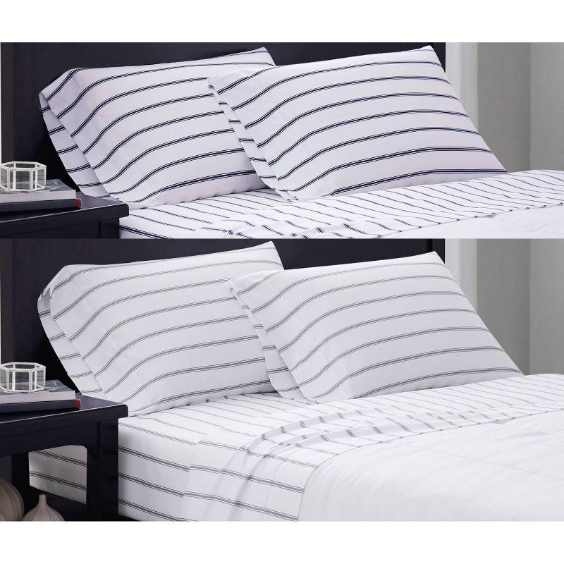 Truly Soft Ticking Stripe Microfiber Plaid Sheet Set