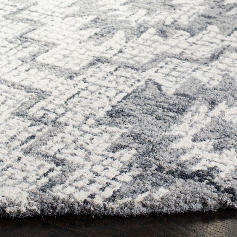 Abstract ABT202 Handmade Indoor Area Rug - Ivory/Dark Grey - 6' Round - Safavieh