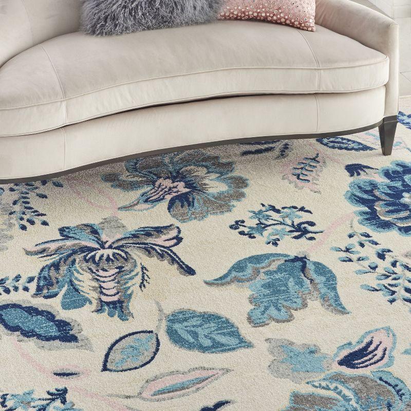 Nourison Tranquil 8' X 10' Ivory/Light Blue Area Rug French Country Eclectic Floral by Nourison