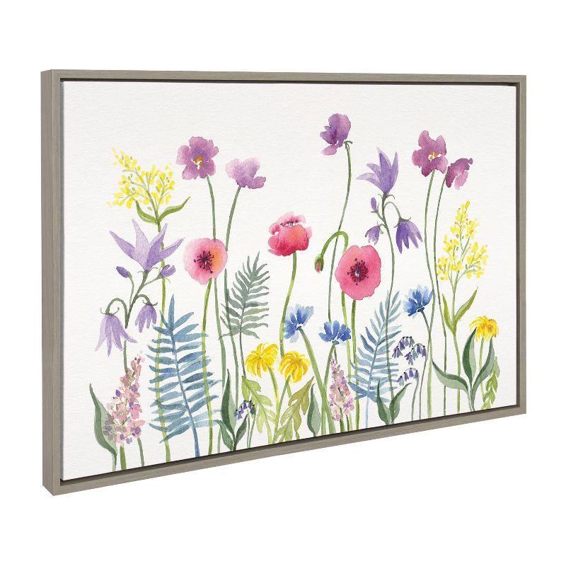 Wildflower Garden Print on Canvas with Polystyrene Frame