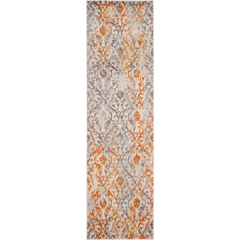 Madison MAD608 Power Loomed Runner Rug - Cream/Orange - 2'3"x14' - Safavieh.