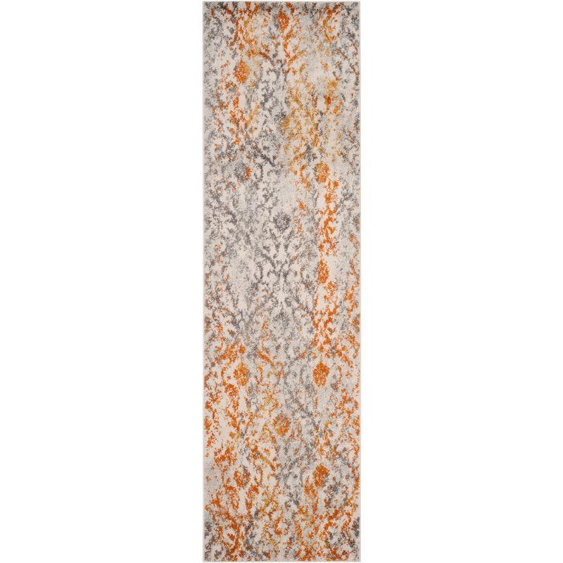 Madison Elegance Cream/Orange Distressed Runner Rug - 2'3" x 14'