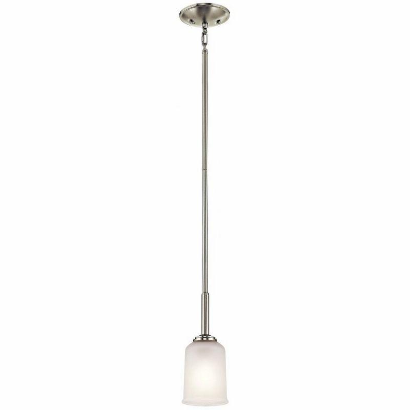 Shailene 11" 1 Light Mini Pendant with Satin Etched Glass in Brushed Nickel