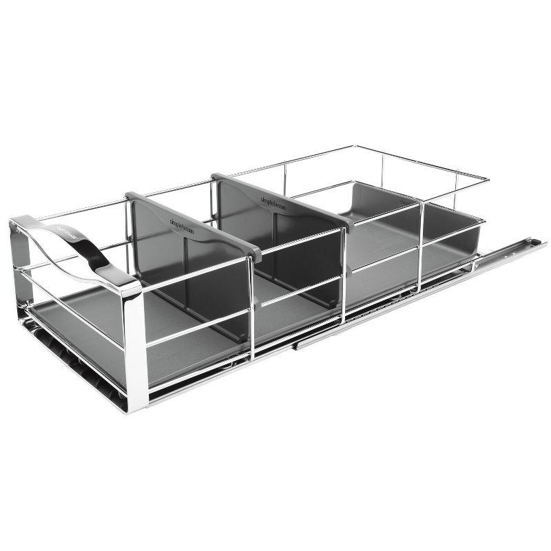 simplehuman 9" Pull-Out Kitchen Cabinet Organizer Stainless Steel Frame