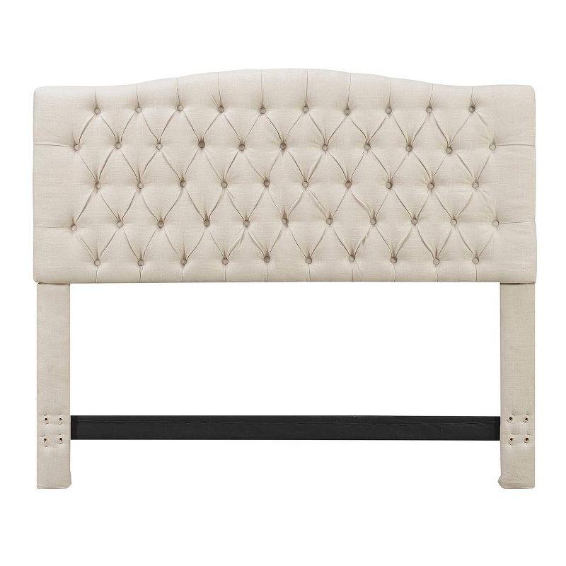 Elle Decor Celeste Tufted Upholstered Padded Headboard with Contemporary Button Tufting