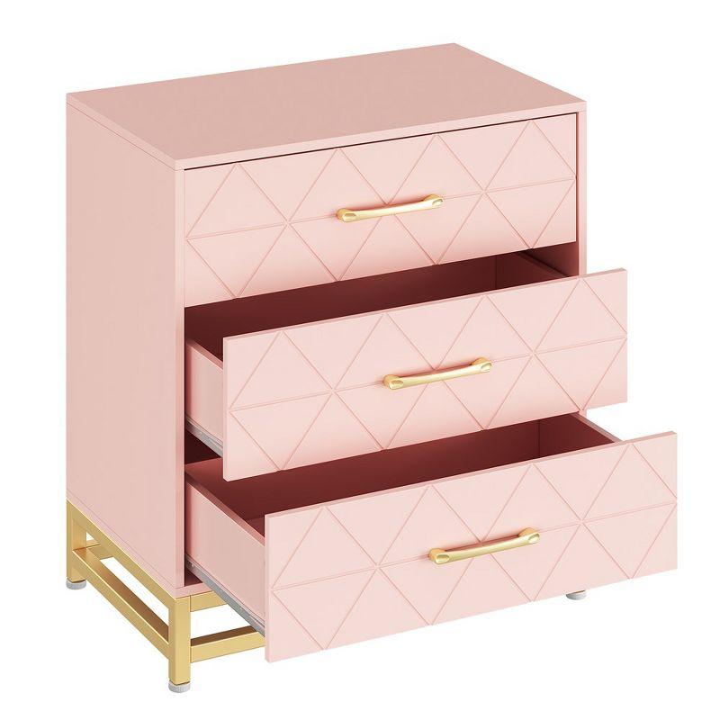 3 Drawer Dresser for Bedroom, Modern Wood Dressers Chest of Drawers with Storage