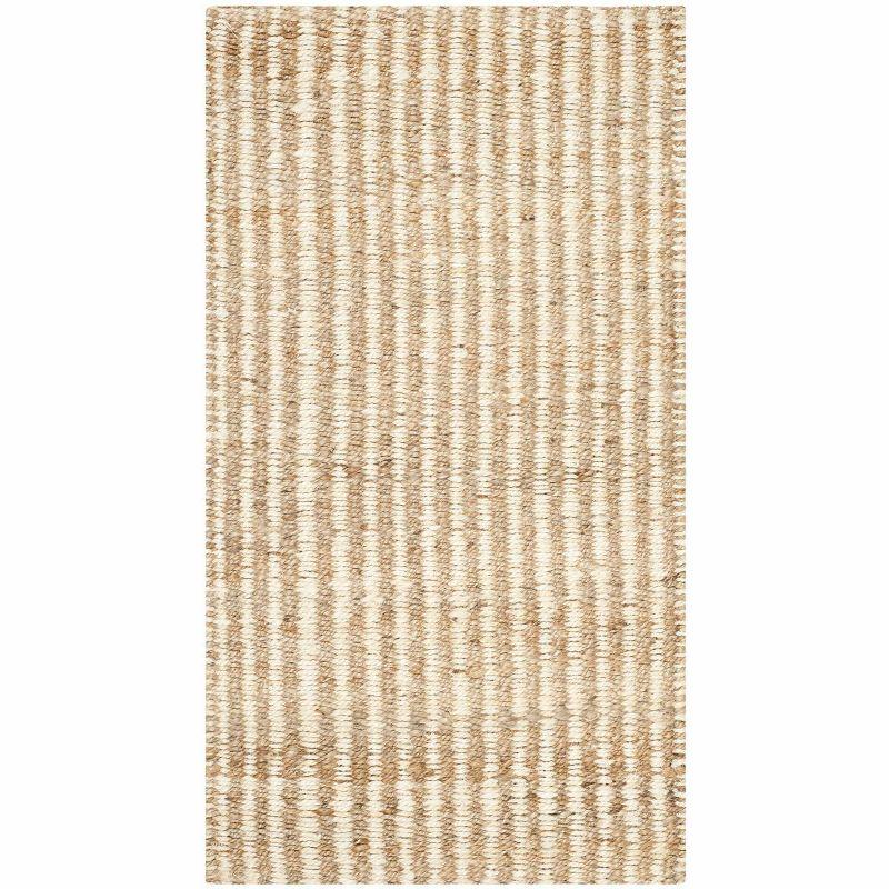 Natural Ivory Hand-Knotted Jute Area Rug 2'3" x 4'