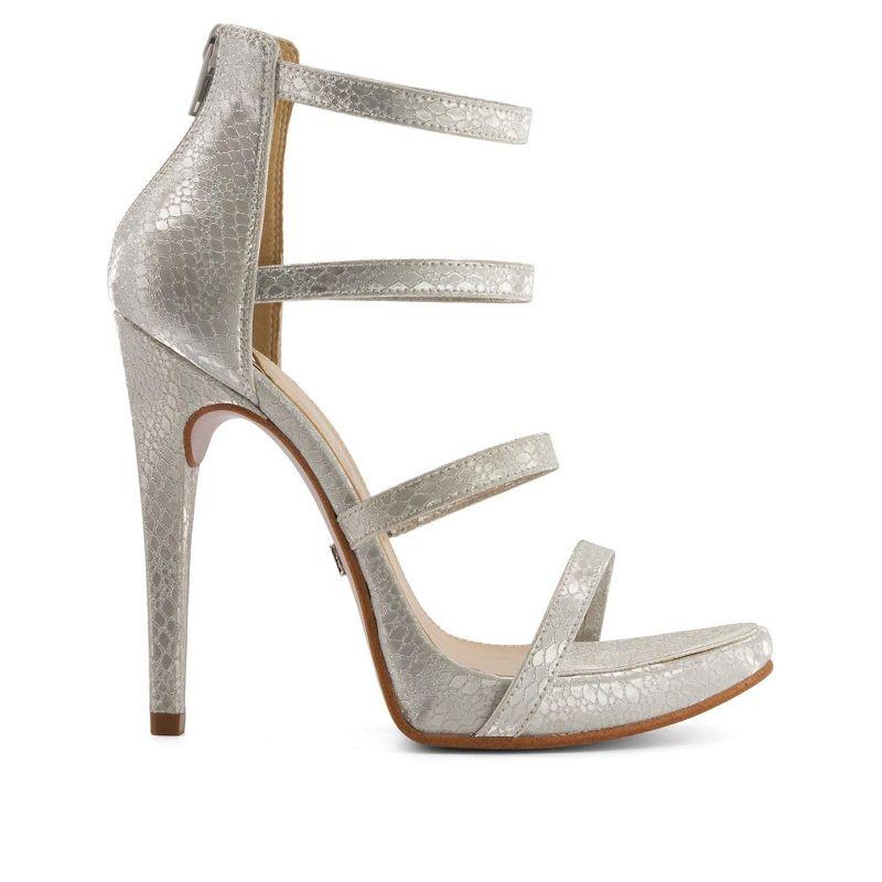 Andrea Silver Strappy High Heel Stiletto Sandals