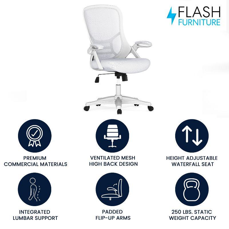 Flash Furniture High Back Mesh Ergonomic Swivel Office Chair with Flip-up Arms