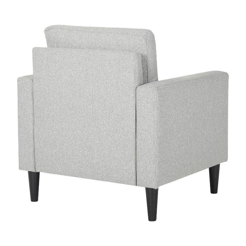 Wendy Arm Chair Polyester/Wood Black/Gray - LumiSource: Plush, Comfortable Reading & Living Room Seating