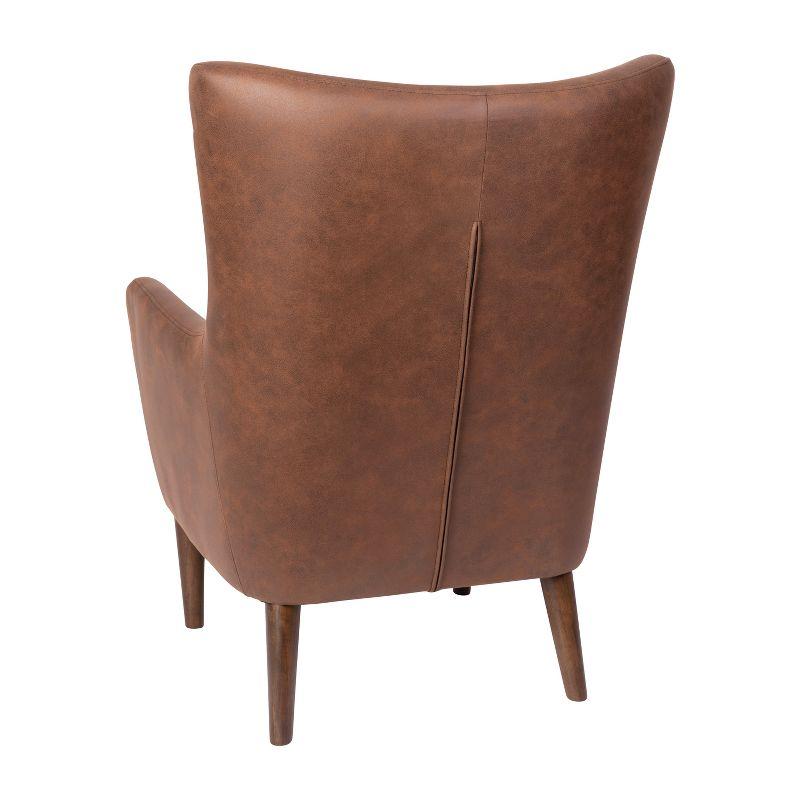 Flash Furniture Connor Traditional Wingback Accent Chair, Commercial Grade Faux Leather Upholstery and Wooden Frame and Legs