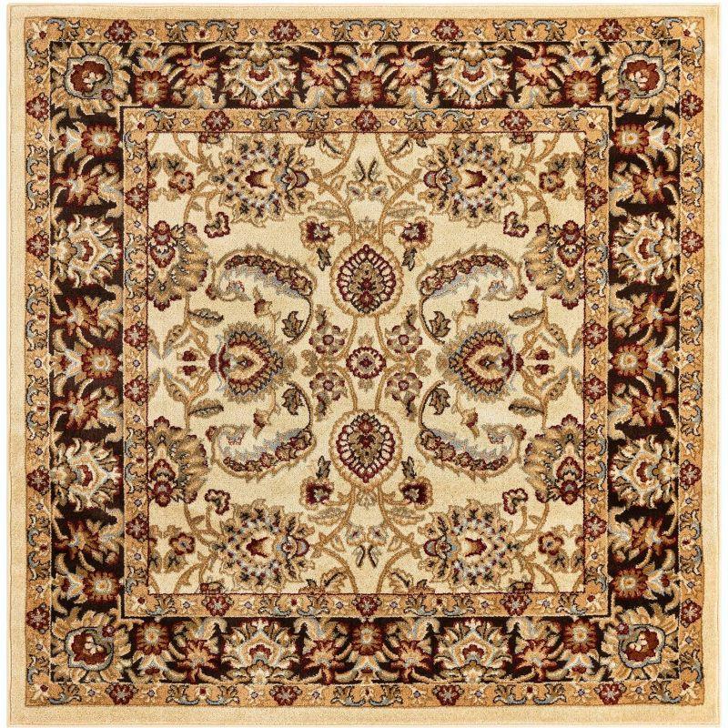 Unique Loom 6' 1 x 6' 1 Square Cream Voyage Asheville Area Rug
