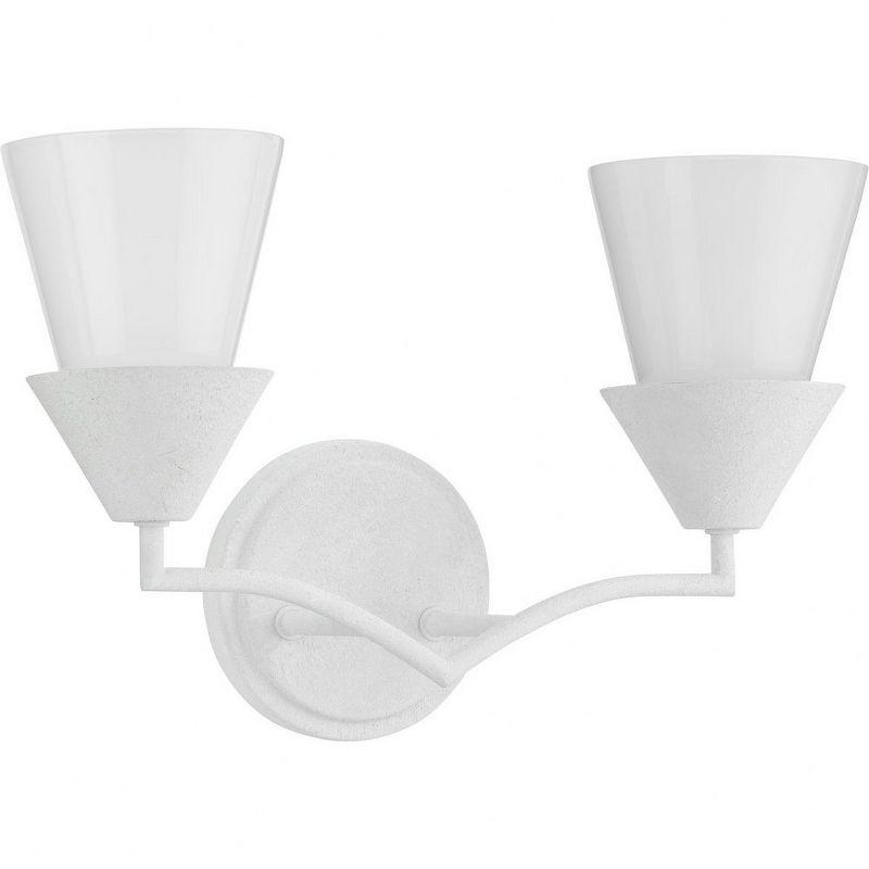 Pinellas White Plaster Dual Conical 2-Light Vanity Fixture