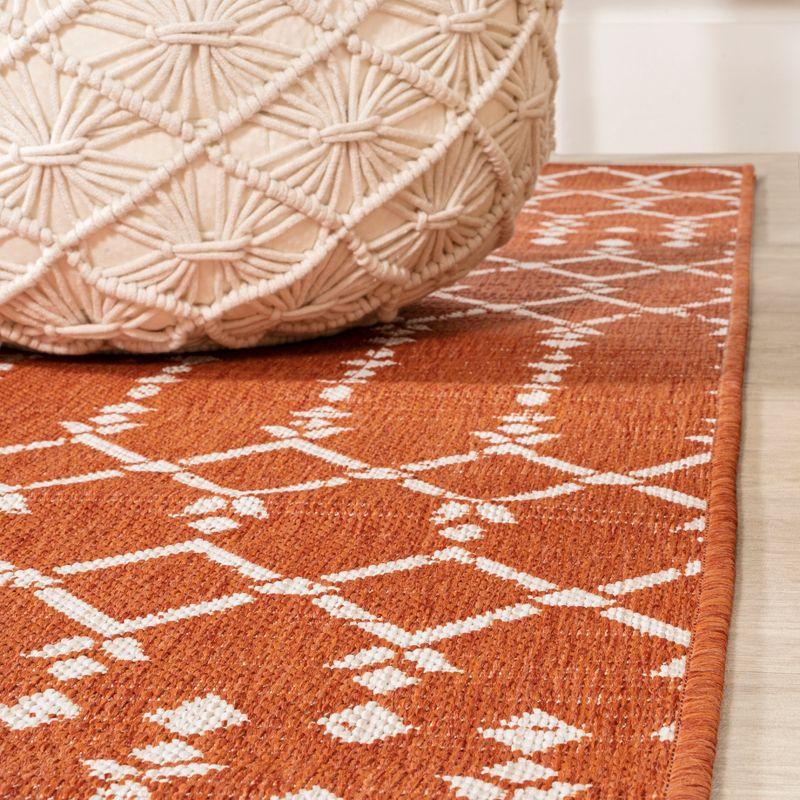 Ourika Moroccan Geometric Textured Weave Indoor/Outdoor Area Rug - JONATHAN Y