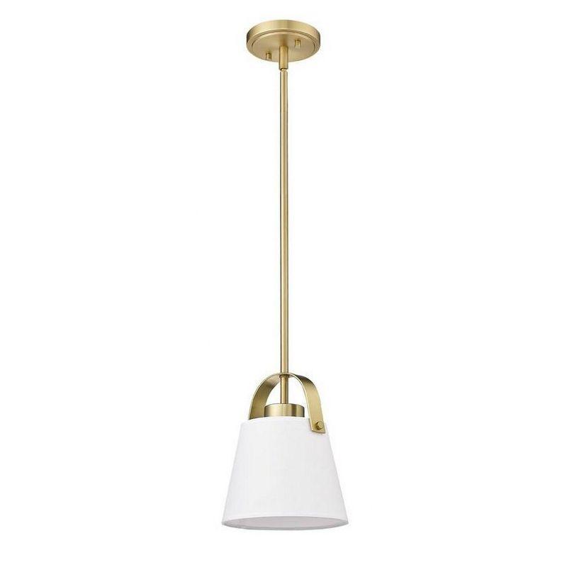 Heritage Brass 8" Pendant Light with Ivory Shade