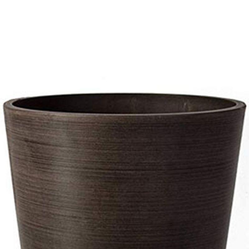 Algreen Valencia 12 x 18 Inch Round Taper Recycled Planter Pot, Chocolate with Roots Organics ROD Gardening Coco Fiber Potting Soil, 1.5 Cubic Feet