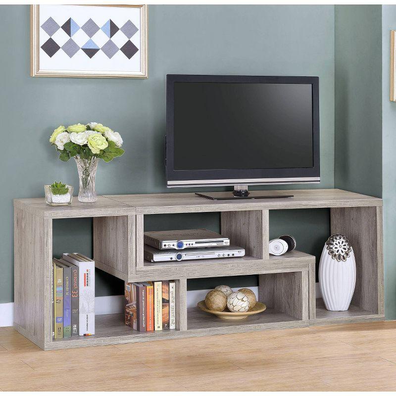 22" Velma Modular Bookcase & TV Stand: Stackable, Horizontal, Gray Driftwood - Coaster