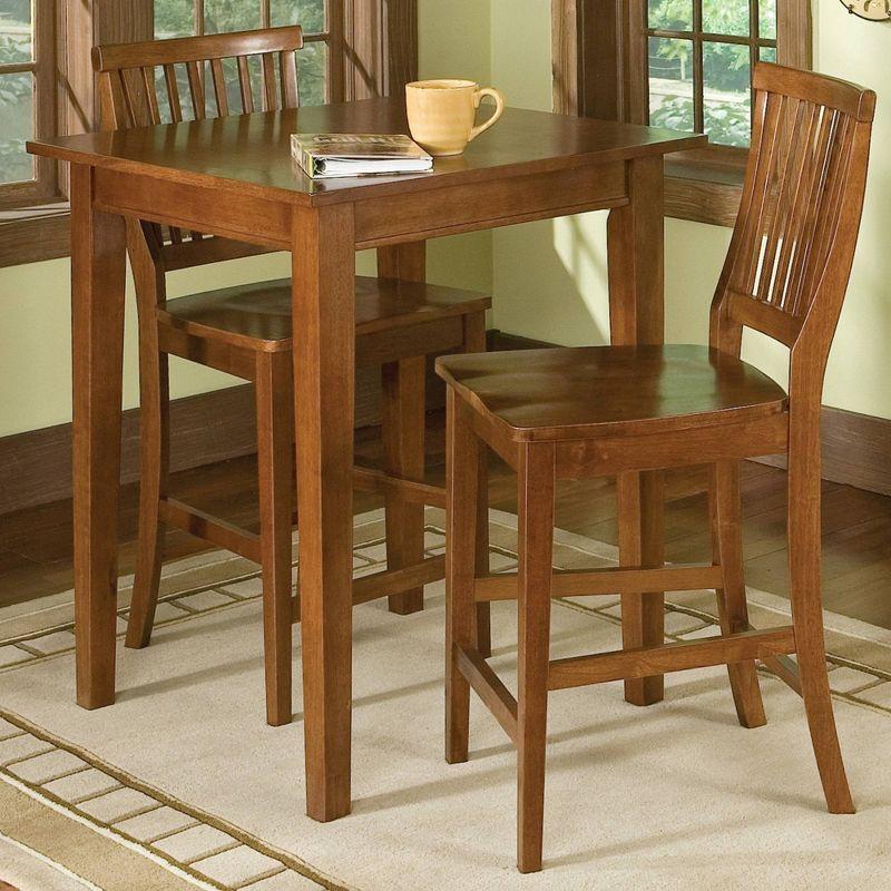Arts and Crafts Square Bistro Table Wood/Cottage Oak - Home Styles: Hardwood Frame, 36" Height, Seats 2