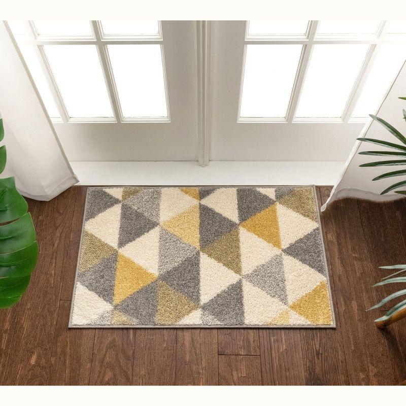 Isometry Modern Geometric Triangle Soft Area Rug