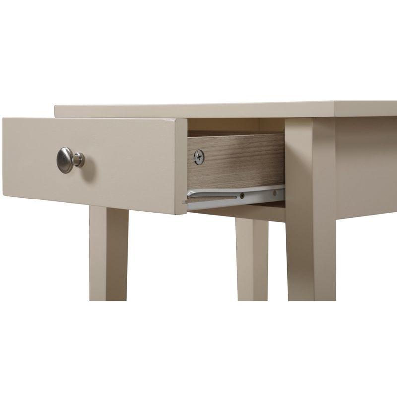 Dalton Beige Modern Nightstand with Open Storage Shelf