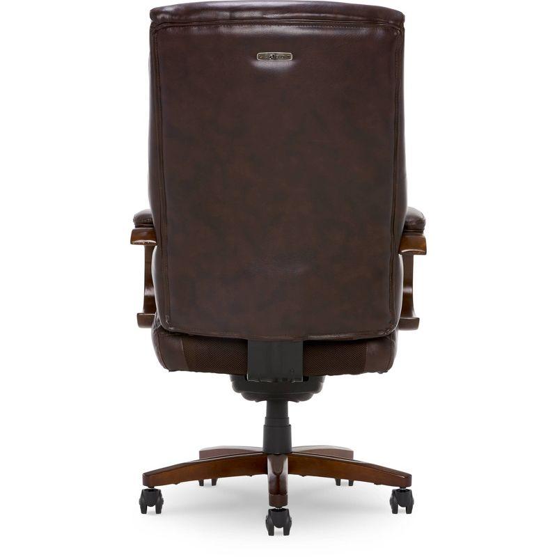 La-Z-Boy La-Z-Boy Edmonton Big & Tall Executive Office Chair, ComfortCore with Memory Foam Cushions, Real Wood Arms and Base, Waterfall Seat Edge, Bonded Leather