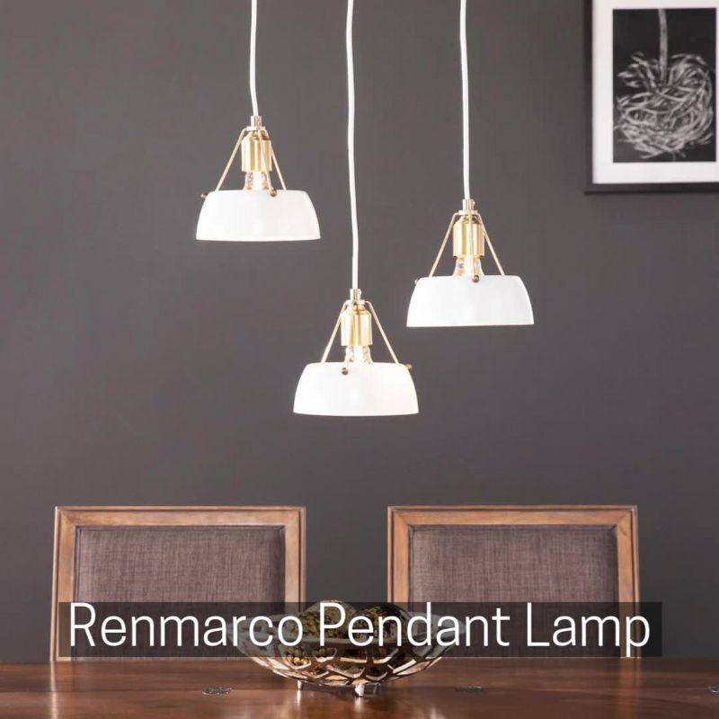 Renmarco Contemporary 3-Light Cluster Pendant - White - SEI