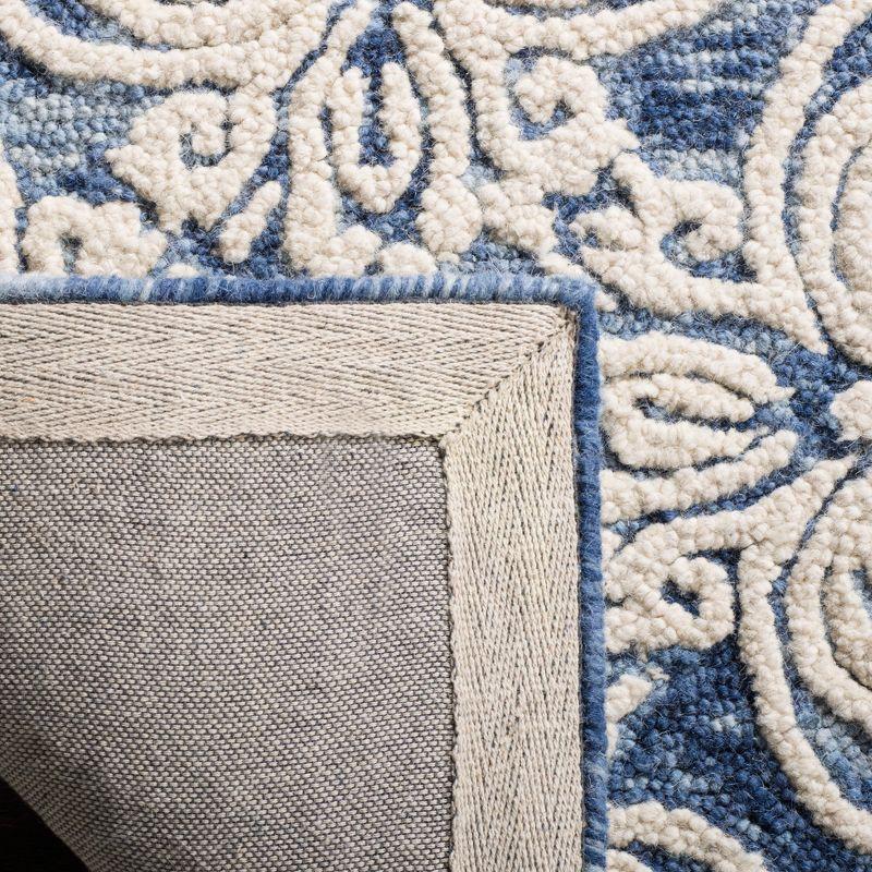 Elysian Blooms Hand-Tufted Wool Runner Rug in Blue Floral - 2'3" x 8'