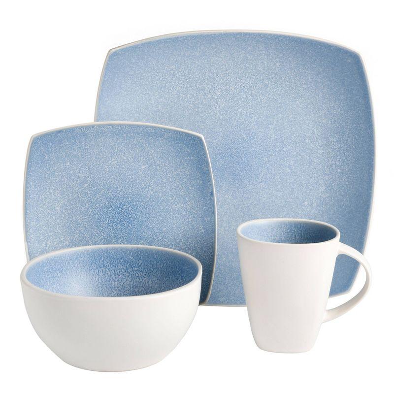 16pc Stoneware Soho Lounge Square Dinnerware Set - Gibson Soho Lounge