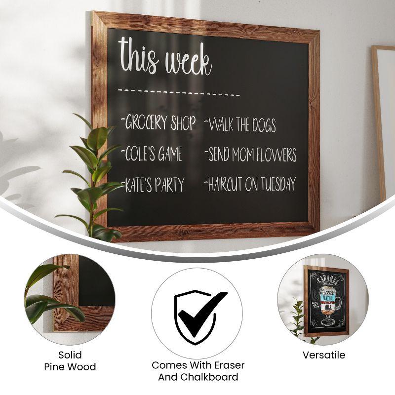 Torched Brown 32" x 46" Magnetic Wall Chalkboard with Pine Frame