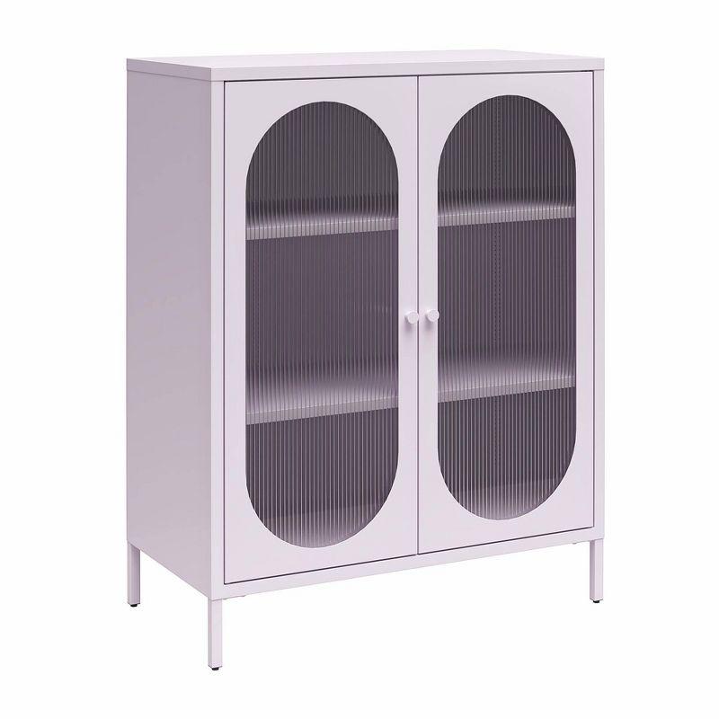 Luna 39.96'' Tall Accent Cabinet with Fluted Glass