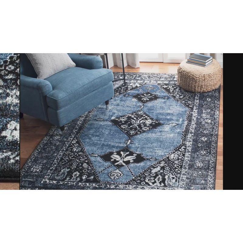 Vintage Multi-Color Floral Motif Synthetic Area Rug