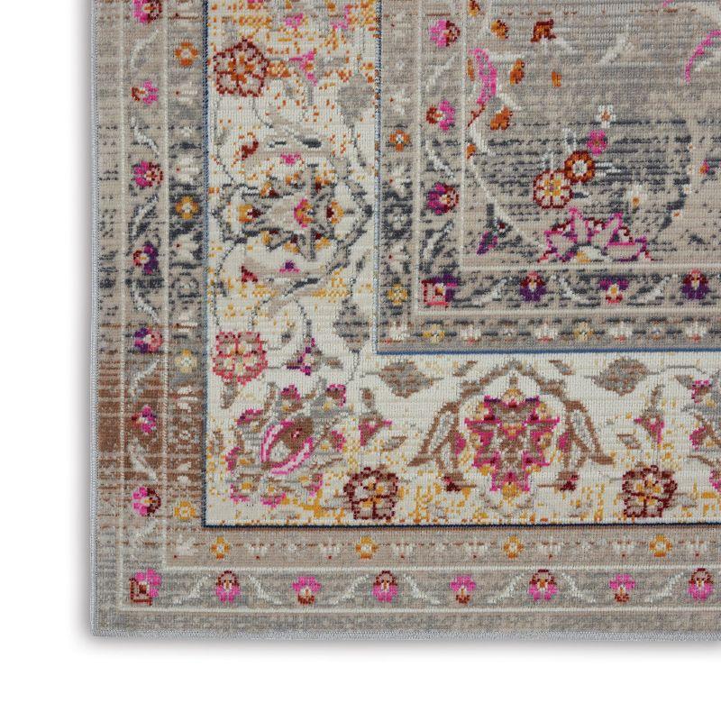 Nourison Vintage Kashan VKA01 Gray/Ivory/Pink Indoor Area Rug - 5'3 x 7'10
