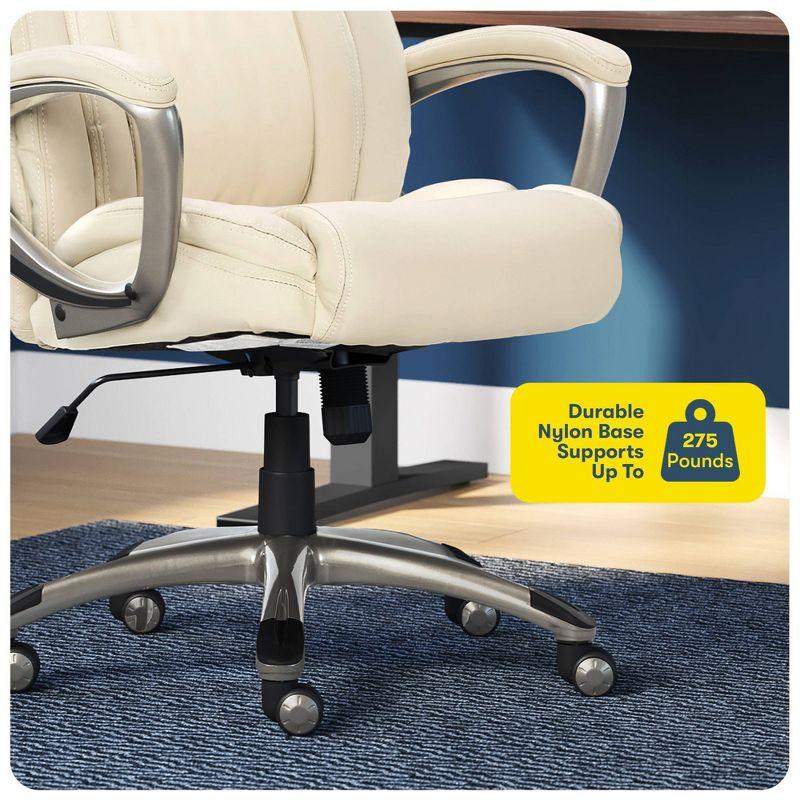 Serta Works Executive Office Chair American Beige: Upholstered, Adjustable, Ergonomic with Padded Back & Seat