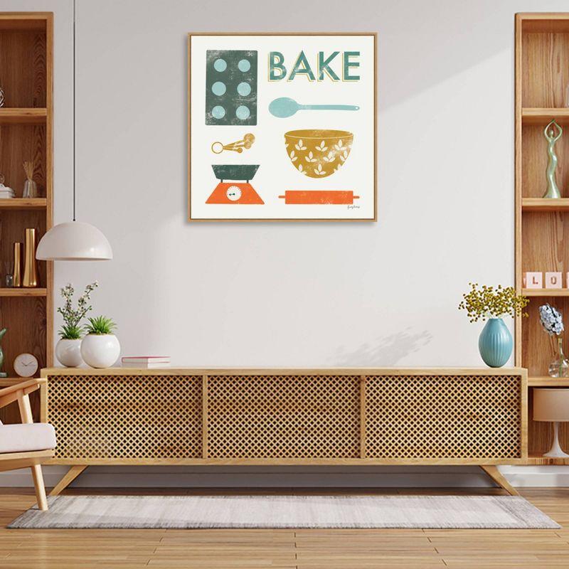 Retro Kitchen II Vintage Teal and Orange Canvas Print