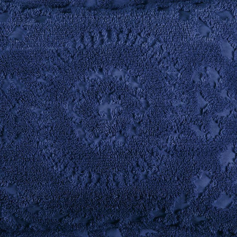 King Rio Collection 100% Cotton Tufted Unique Luxurious Floral Design Pillow Sham Navy - Better Trends