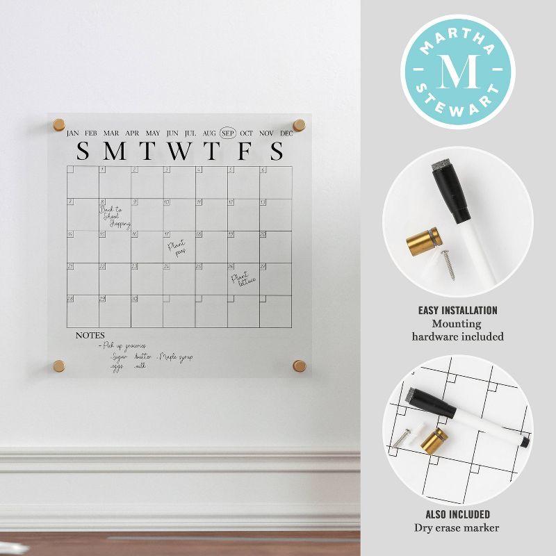 Thomas Martha Stewart Acrylic Wall Calendar with Dry Erase Marker and Mounting Hardware