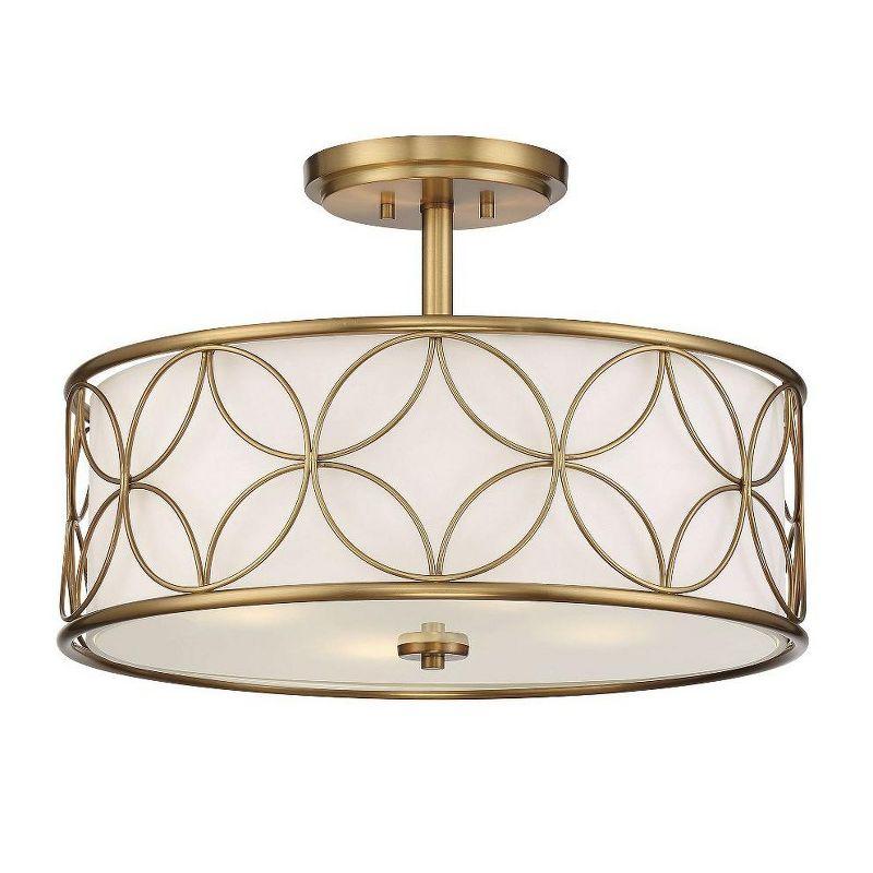 Savoy House Reid 4 - Light Semi-Flush Mount in  Warm Brass