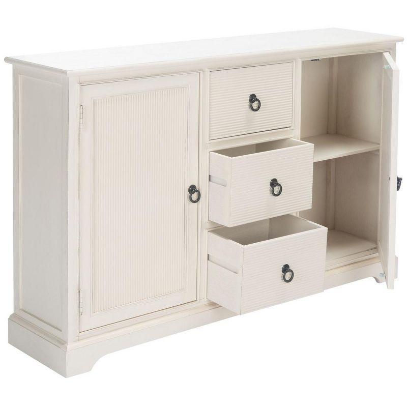 Adiland 2 Door & 3 Drawers Console Table - Distressed White - Safavieh