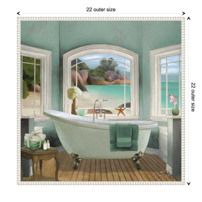 Amanti Art Oceanview Bath II by Elizabeth Medley Canvas Wall Art Print Framed 22 x 22-in.