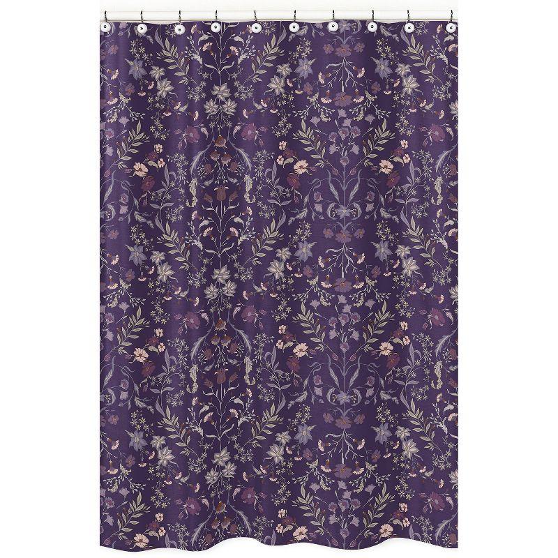 Sweet Jojo Designs Boho Floral Wildflower Plum Purple Single Shower Curtain by Sweet Jojo Designs