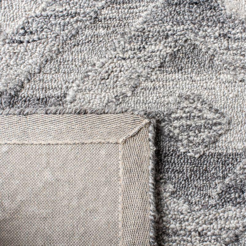 Gray Abstract Handmade Tufted Wool and Viscose Rug, 6' x 9'